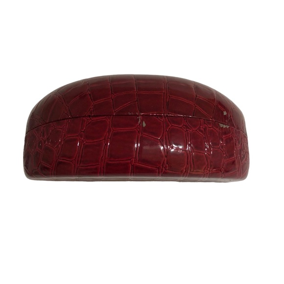 Croco Snake Glasses Case Cloth Hard Clamshell Frame Red Brown Grey Python - Picture 5 of 5